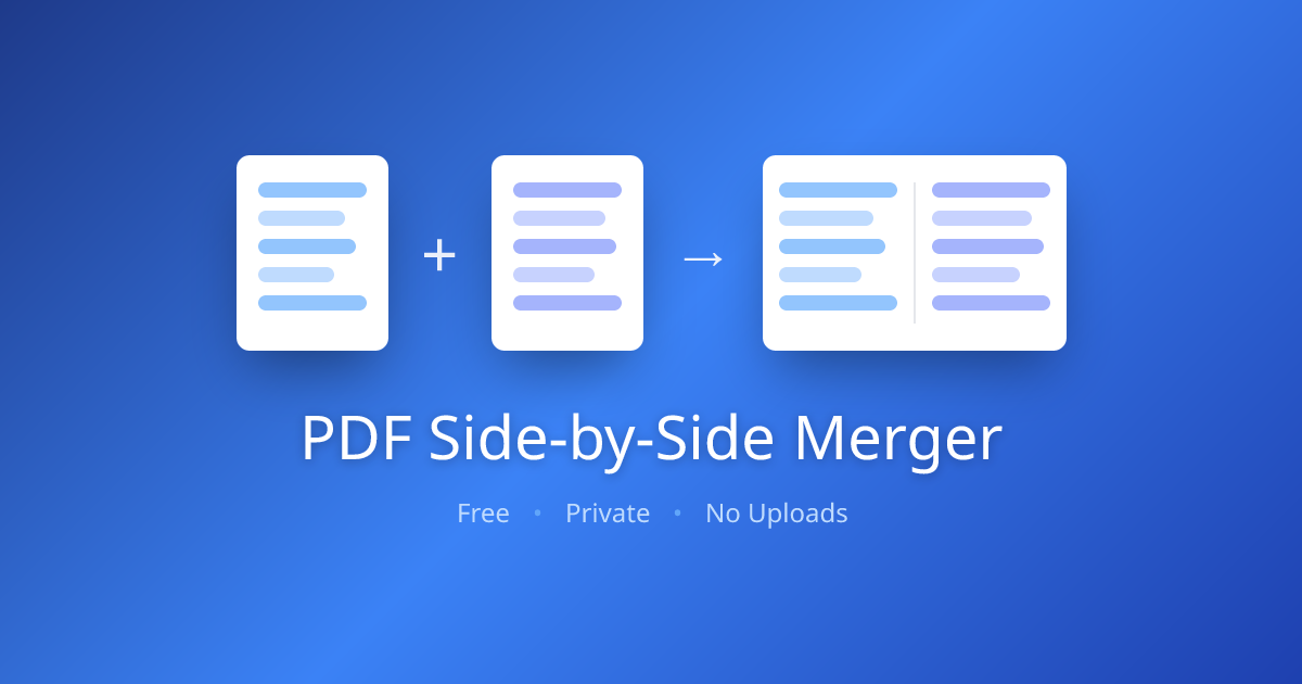 Merge PDF Pages Side by Side — Free, No Upload, 100% Private